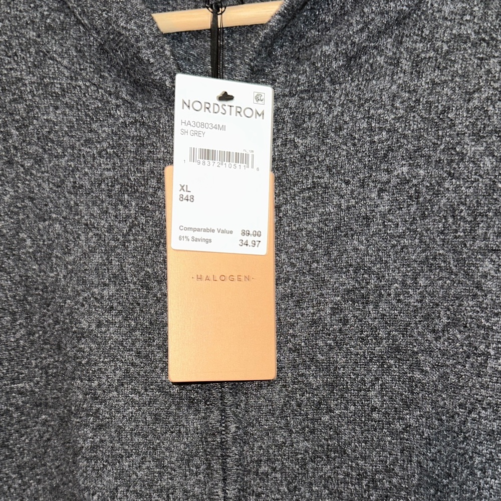 Nordstrom Halogen Charcoal Gray Full-Zip Knit lightweight Jacket - Picture 5 of 15